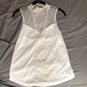 White high neck top